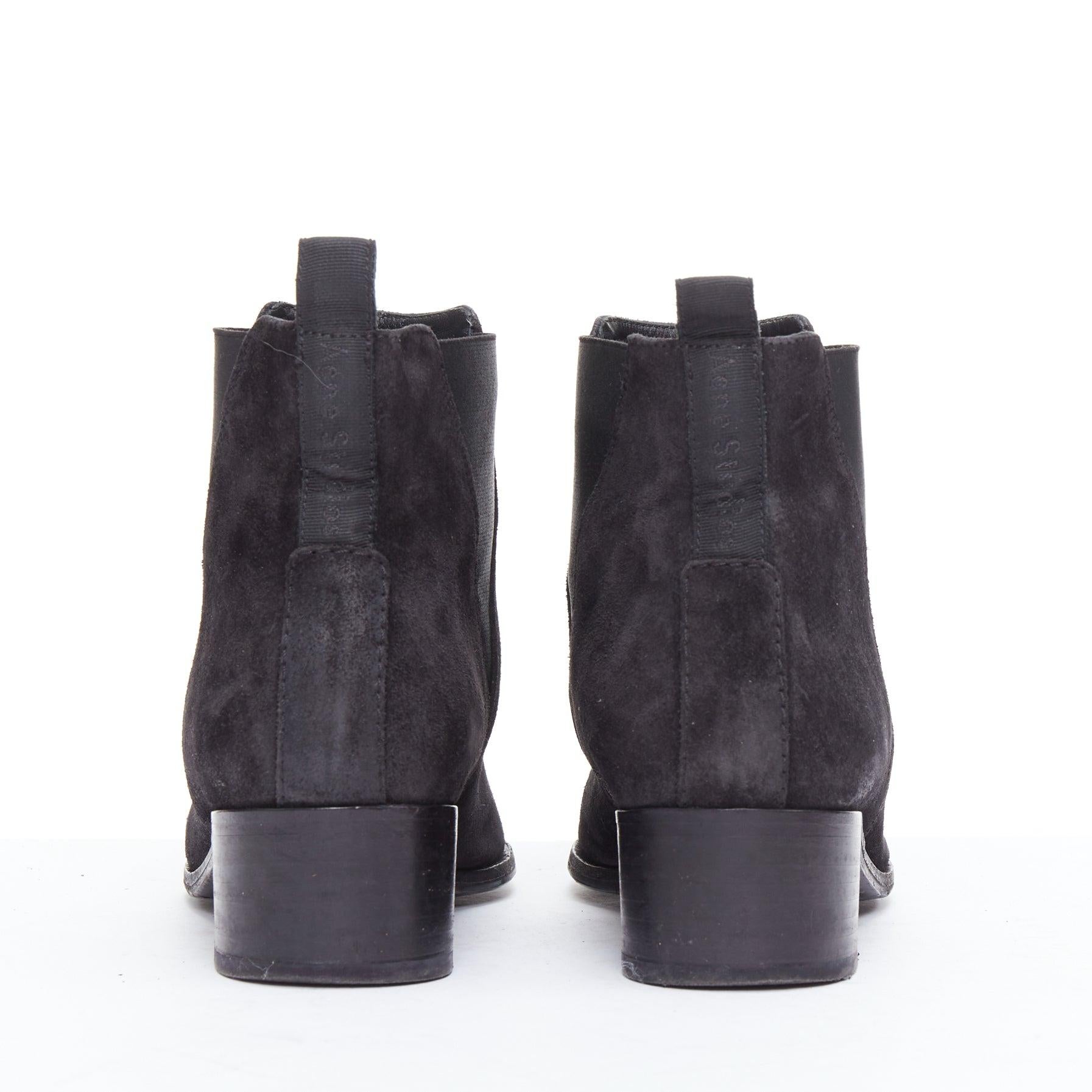 ACNE STUDIOS Bottes à soufflet géométrique en daim noir Jensen EU38 Pour femmes en vente