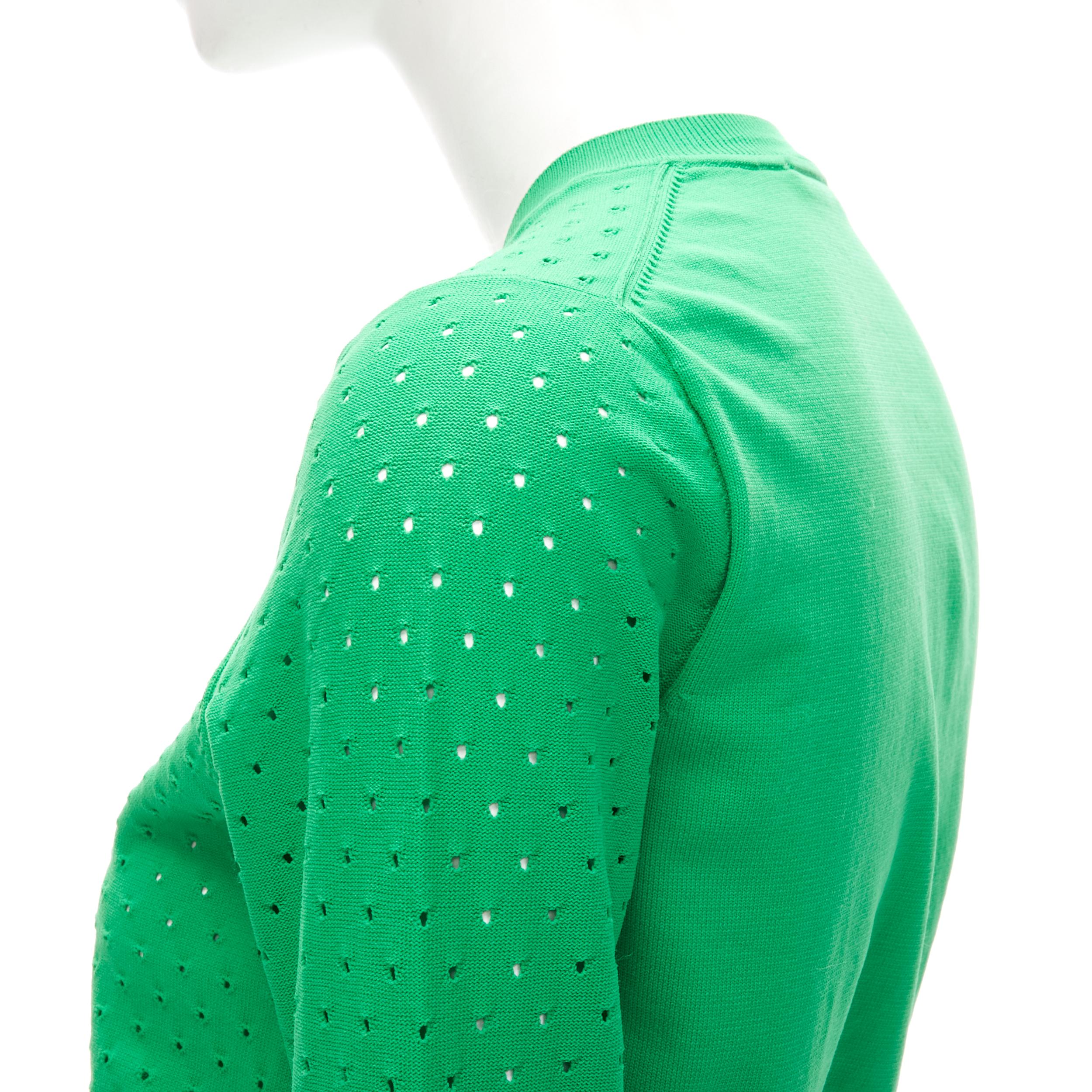 Women's ACNE STUDIOS kelly green perforated cropped cardigan sweater S