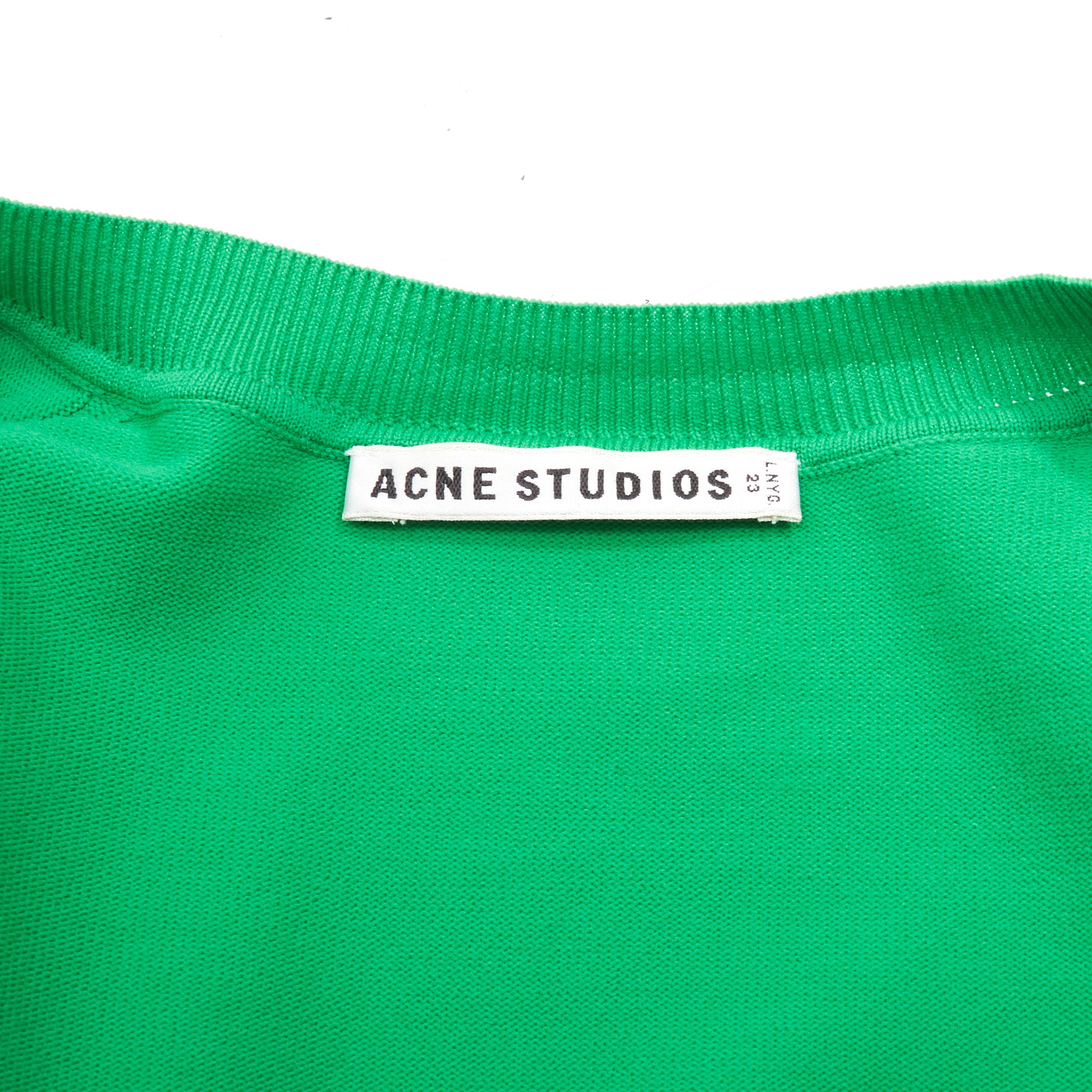ACNE STUDIOS kelly green perforated cropped cardigan sweater S 2