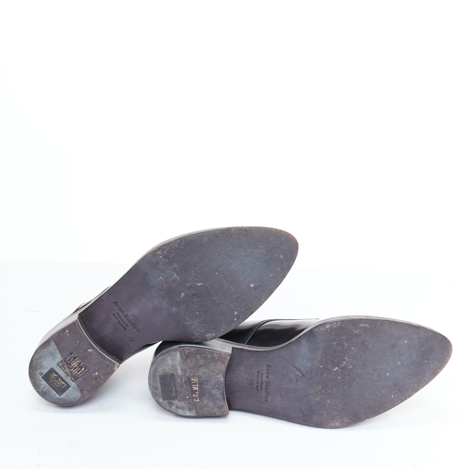 ACNE STUDIOS Lark bleu menthe semelle intermédiaire chaussures à lacets à bloc minimal  EU38 en vente 6