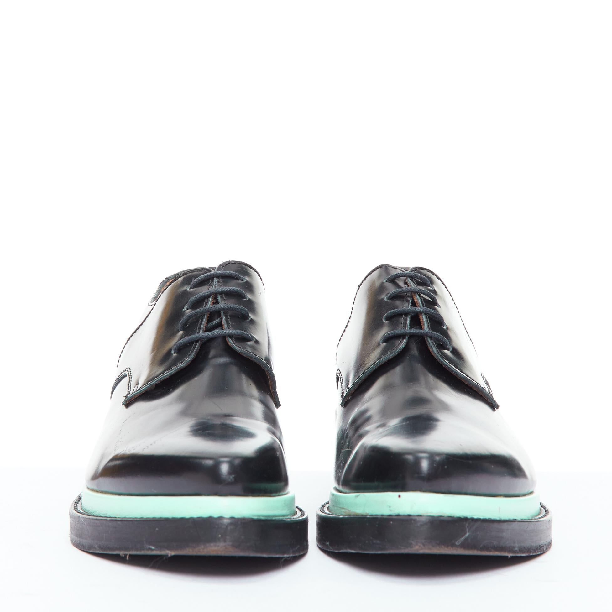 Gris ACNE STUDIOS Lark bleu menthe semelle intermédiaire chaussures à lacets à bloc minimal  EU38 en vente