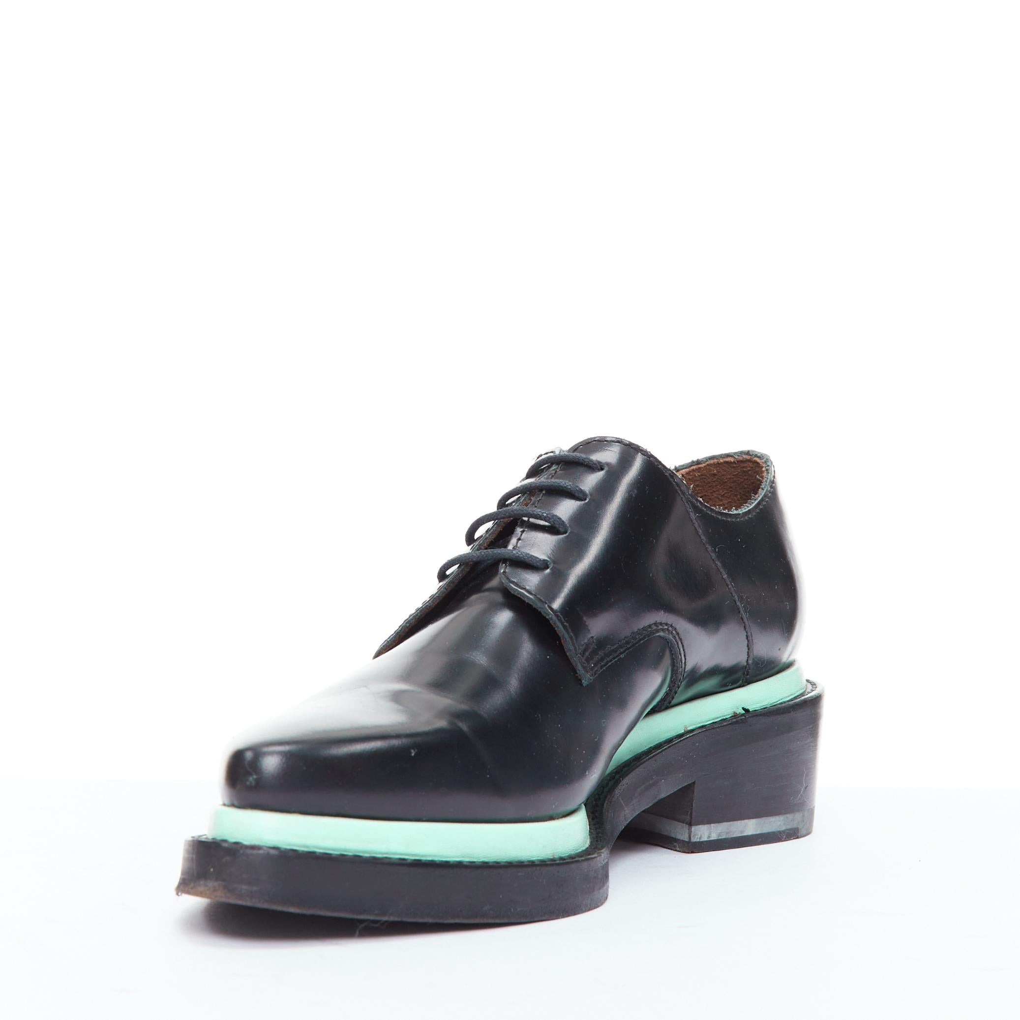 ACNE STUDIOS Lark bleu menthe semelle intermédiaire chaussures à lacets à bloc minimal  EU38 État moyen - En vente à Hong Kong, NT