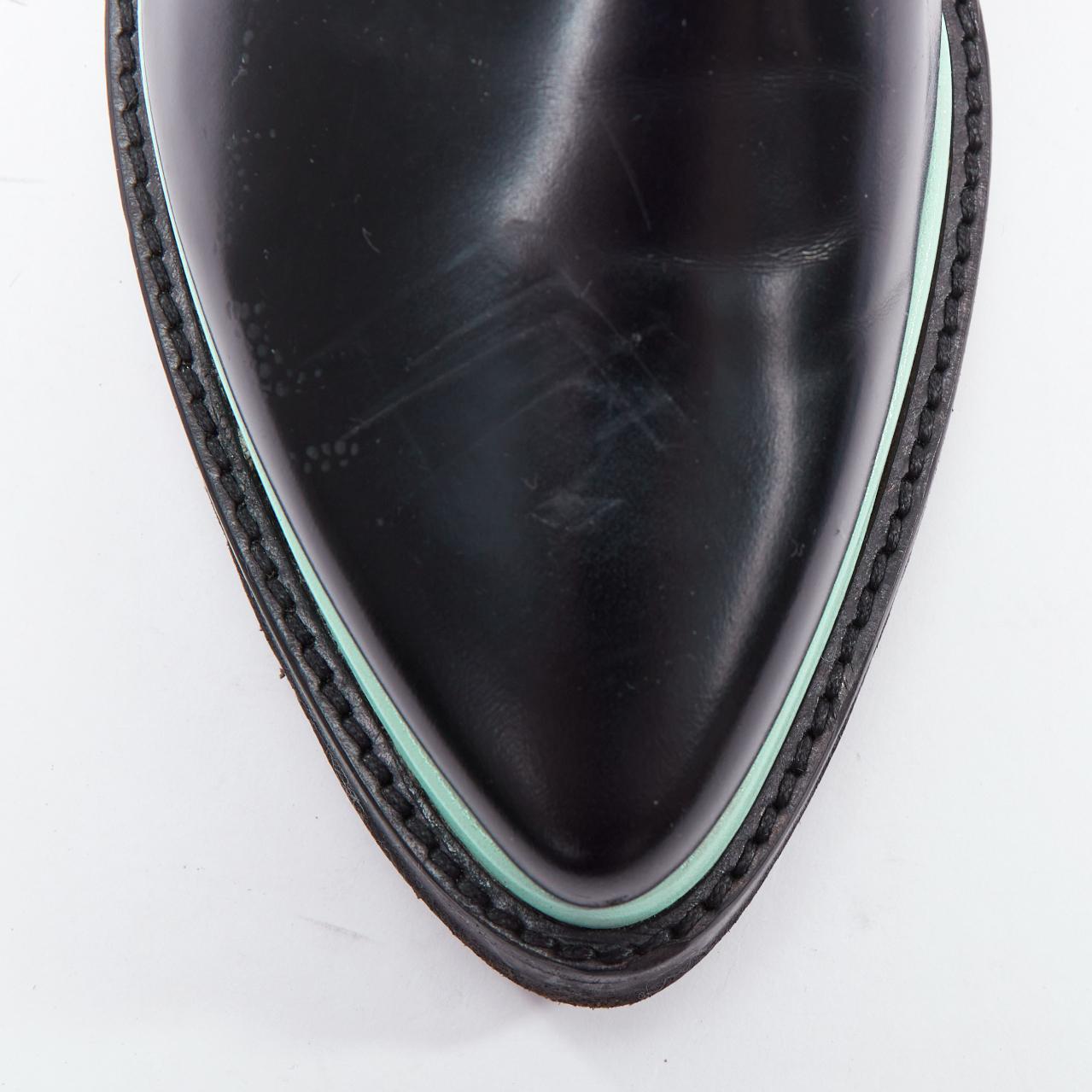ACNE STUDIOS Lark bleu menthe semelle intermédiaire chaussures à lacets à bloc minimal  EU38 en vente 1