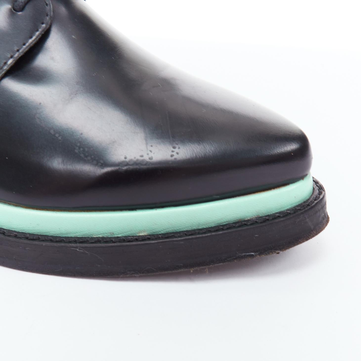 ACNE STUDIOS Lark bleu menthe semelle intermédiaire chaussures à lacets à bloc minimal  EU38 en vente 2