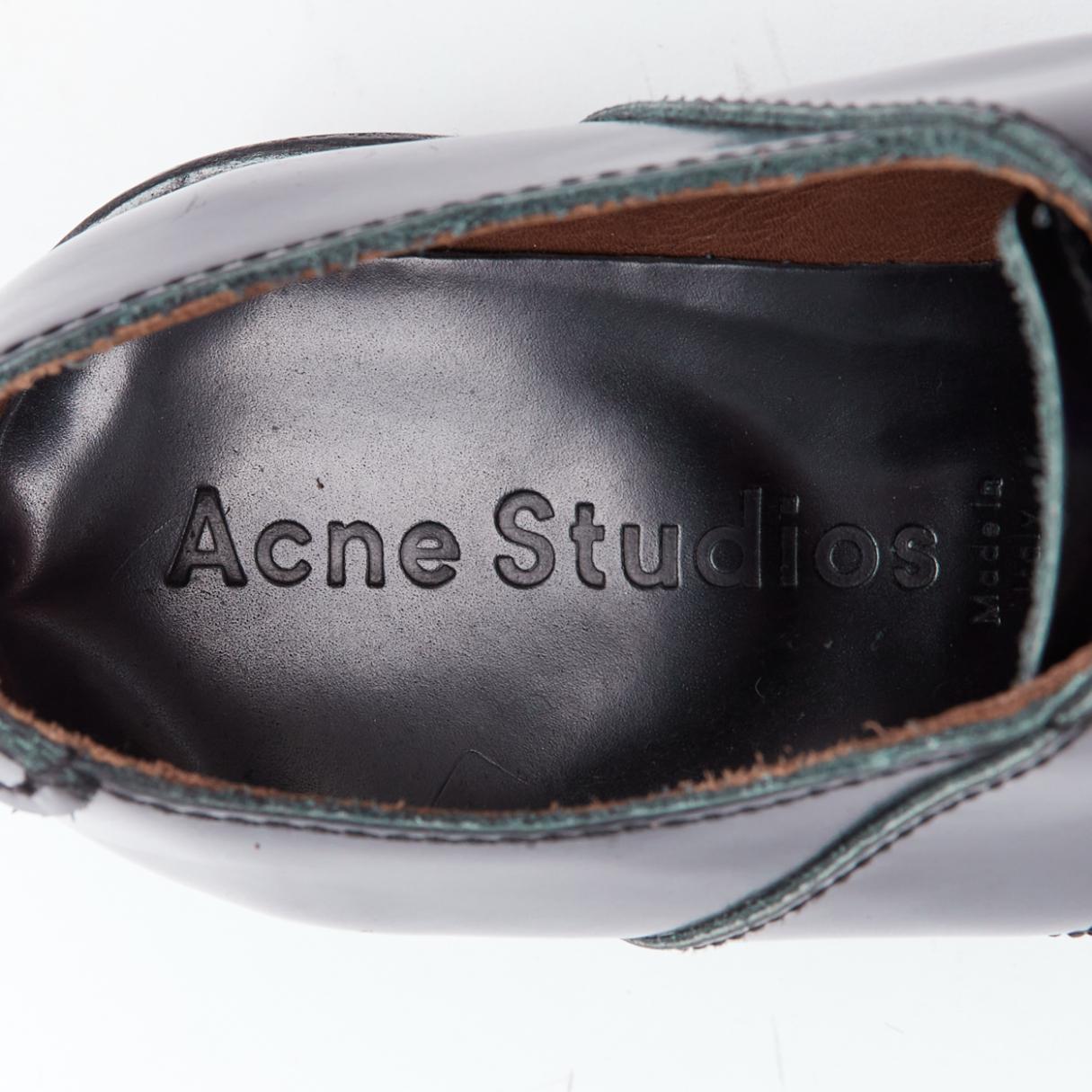 ACNE STUDIOS Lark bleu menthe semelle intermédiaire chaussures à lacets à bloc minimal  EU38 en vente 4