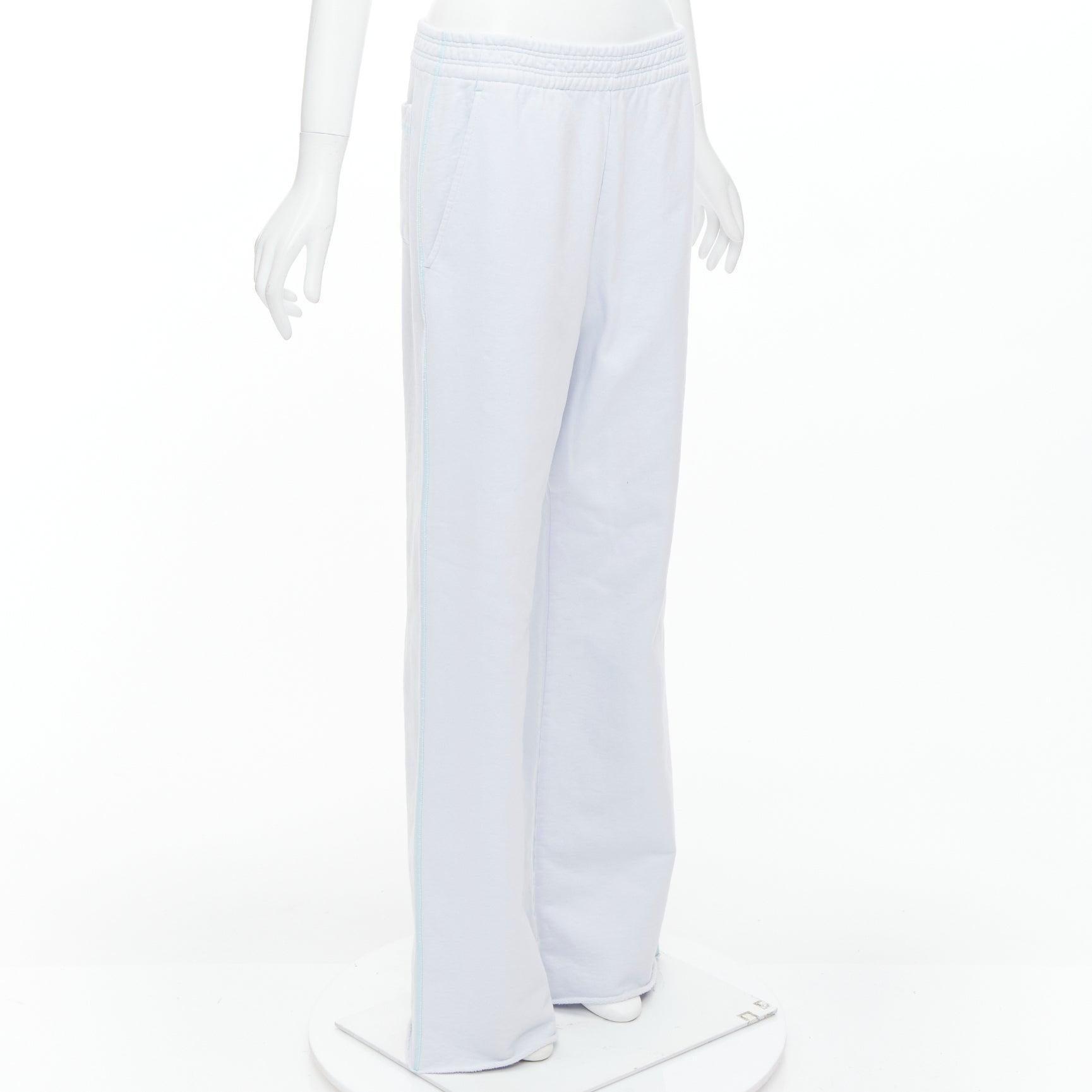 Gris Pantalon de survêtement en coton à coutures contrastées bleu clair de ACNE STUDIOS M en vente