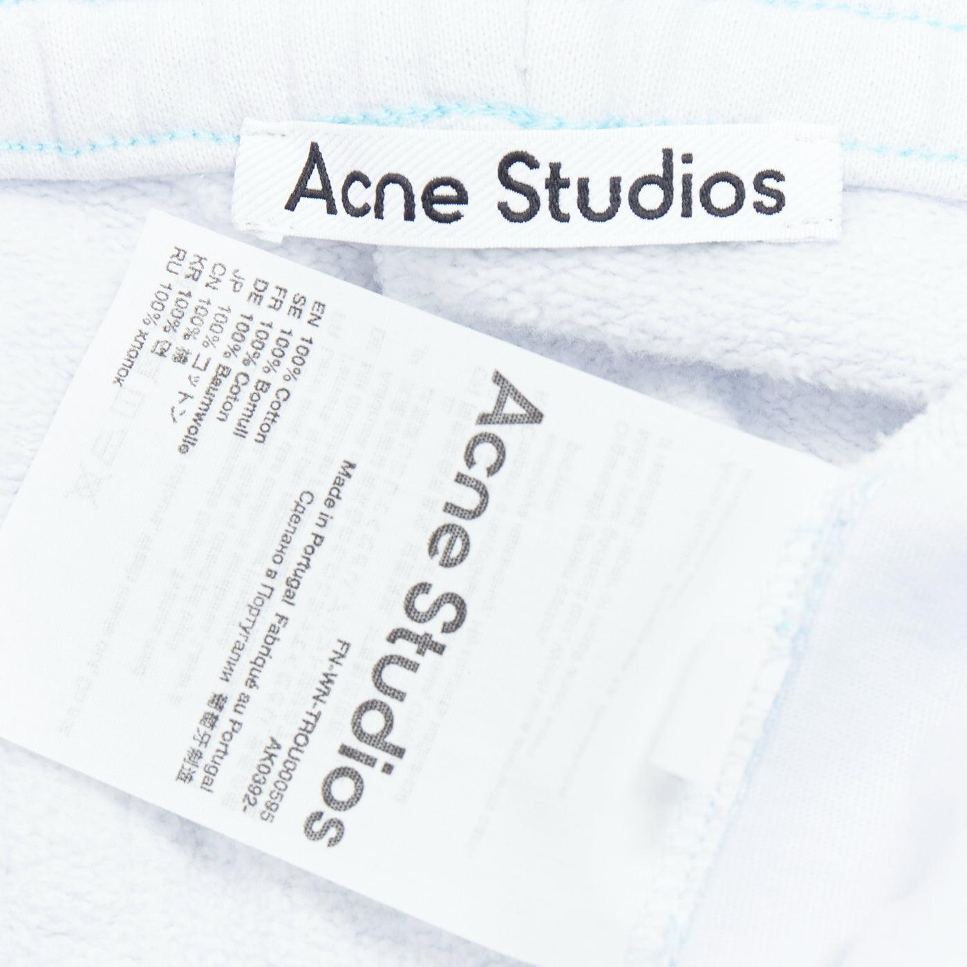 Pantalon de survêtement en coton à coutures contrastées bleu clair de ACNE STUDIOS M en vente 3