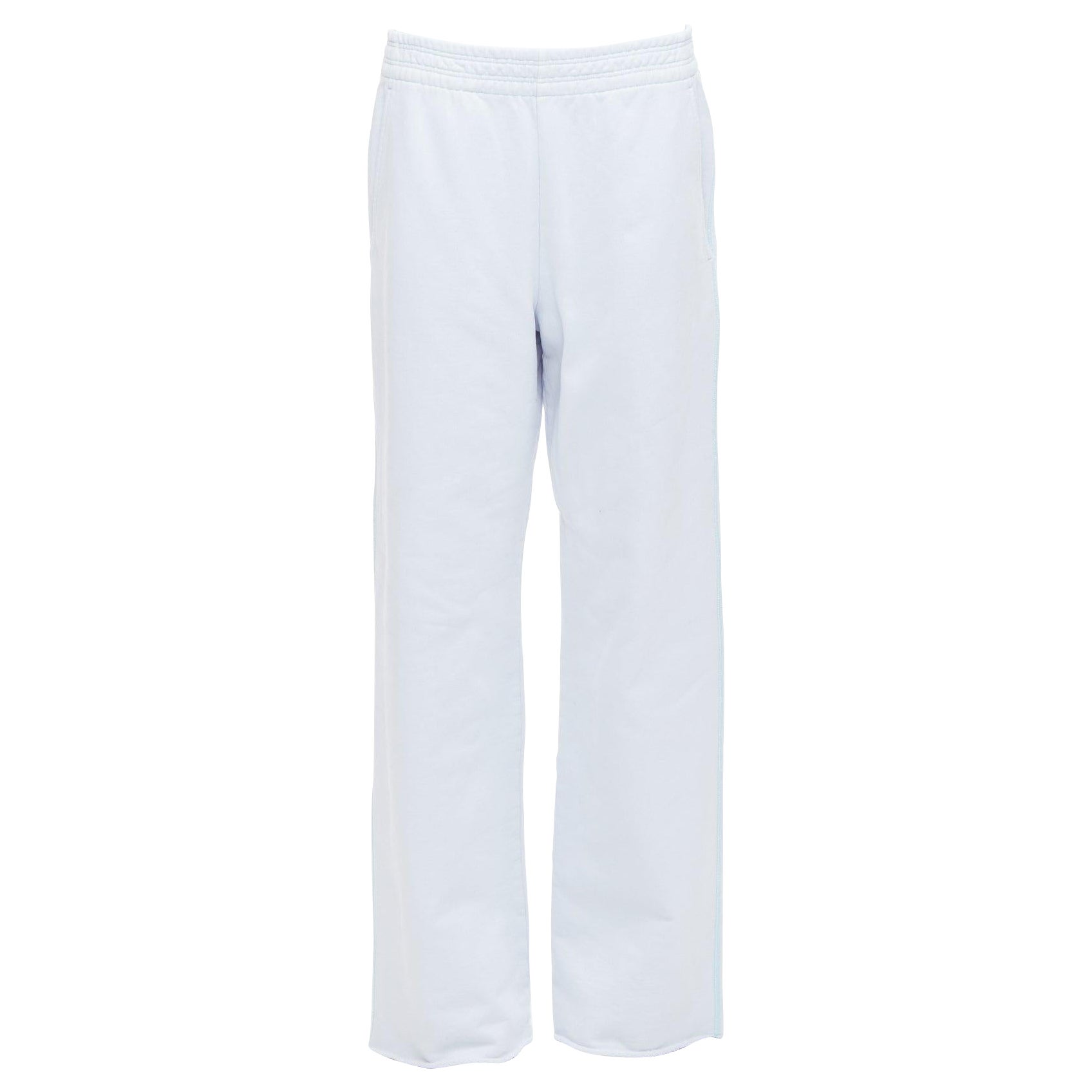 ACNE STUDIOS light blue cotton contrast stitching sweat pants M