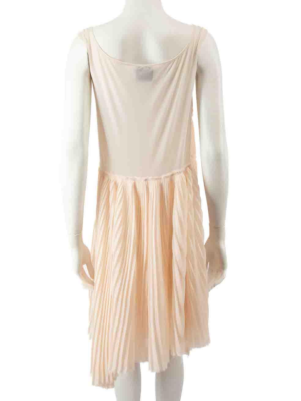 Acne Studios Light Peach Pleated Mini Dress Size L In Excellent Condition For Sale In London, GB