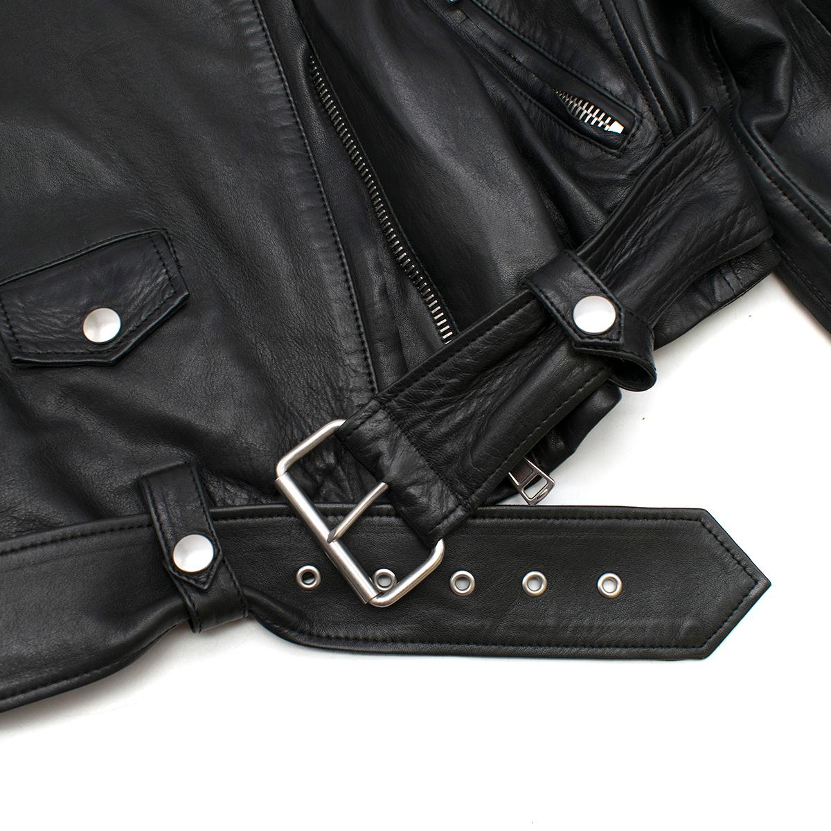 Acne Studios Mape Black Leather Jacket US 0-2 In Good Condition In London, GB