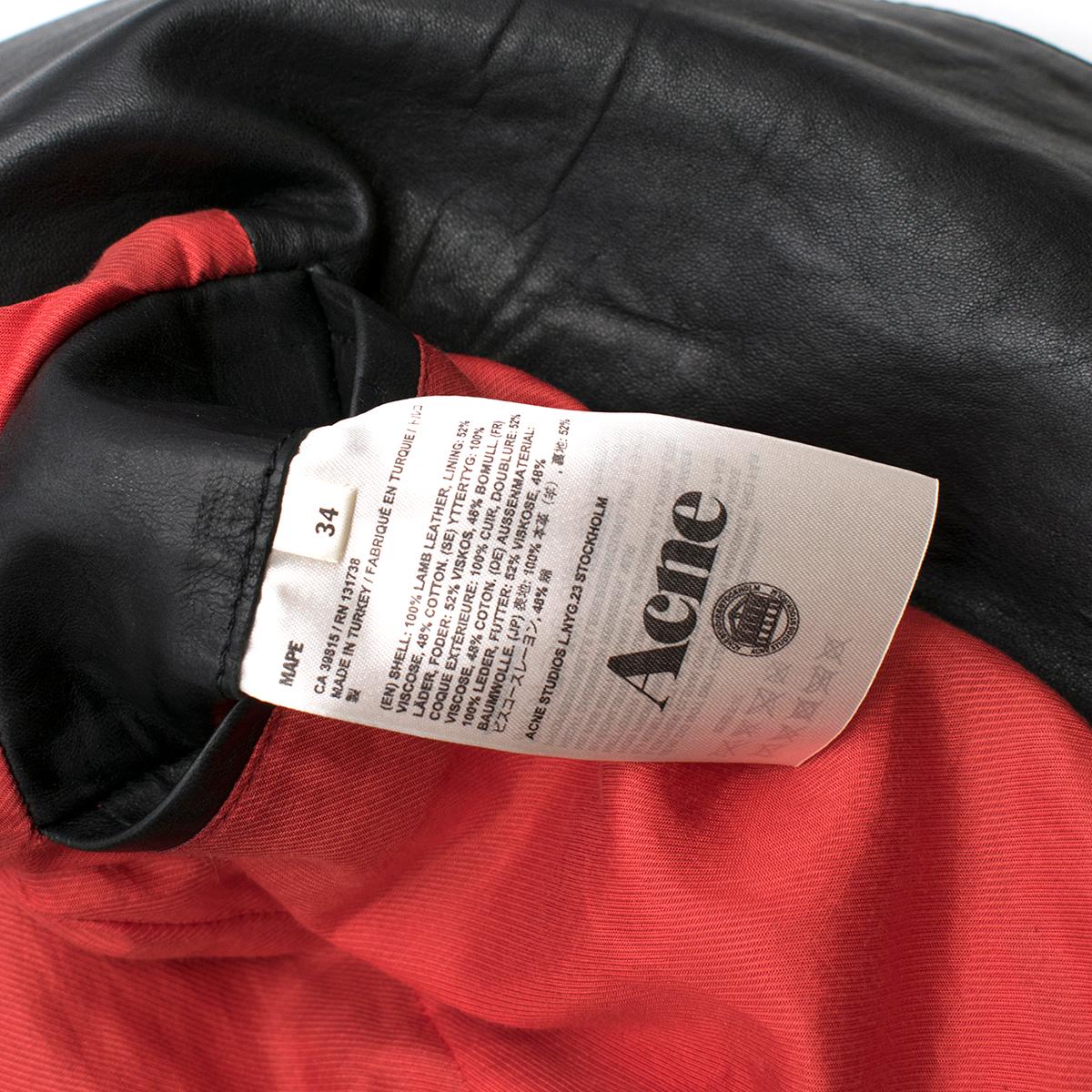 Acne Studios Mape Black Leather Jacket US 0-2 1