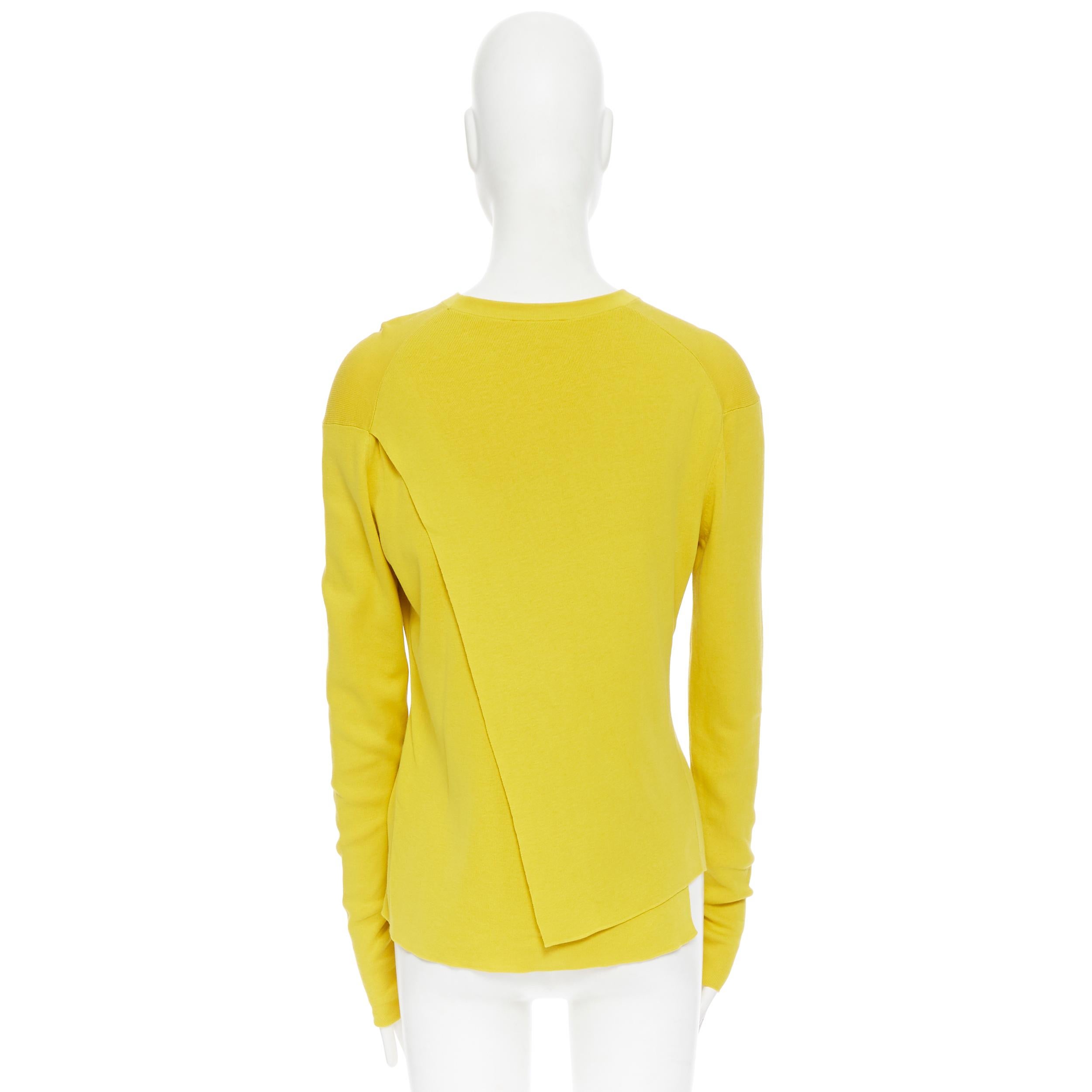 Yellow ACNE STUDIOS Materia SS15 100% cotton split back sweater top S