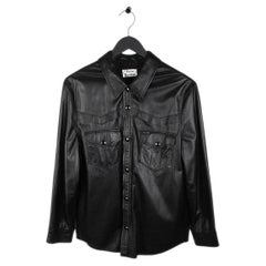 Acne Studios Men Lorvan PSS18 Leather Shirt Size 48IT(M)