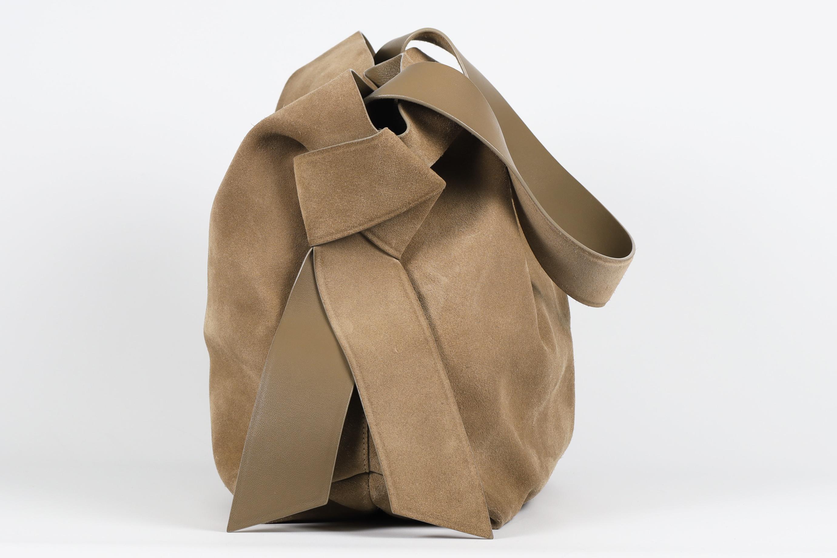 Acne Studios Musubi Medium Suede Shoulder Bag In Excellent Condition For Sale In London, GB