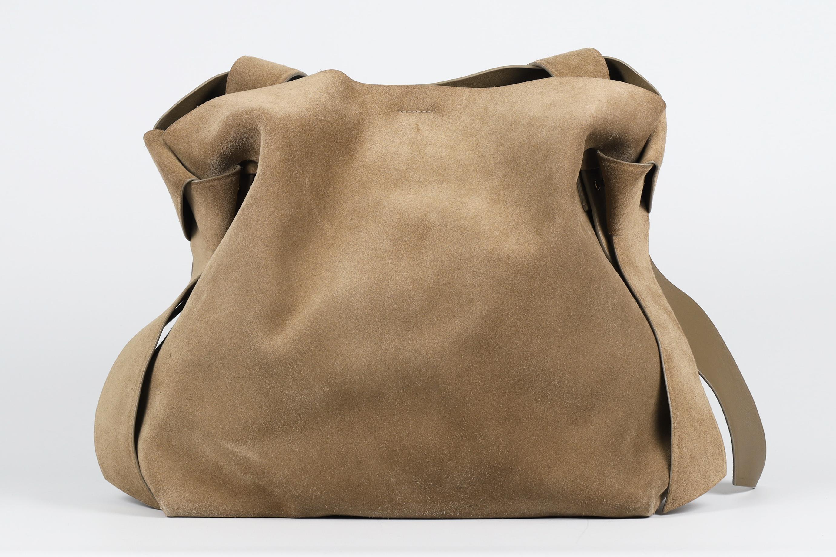 Women's Acne Studios Musubi Medium Suede Shoulder Bag For Sale