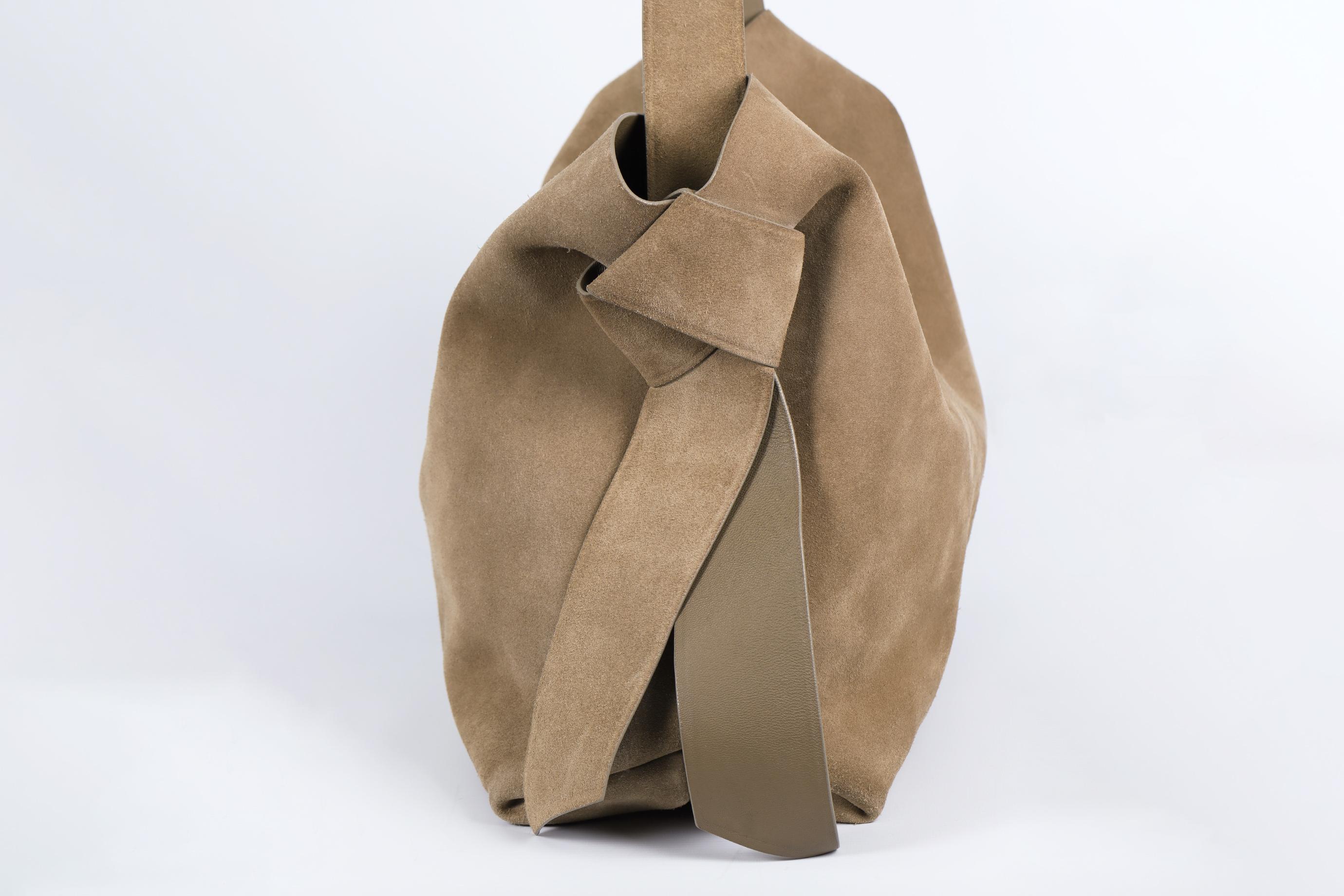 Acne Studios Musubi Medium Suede Shoulder Bag For Sale 3