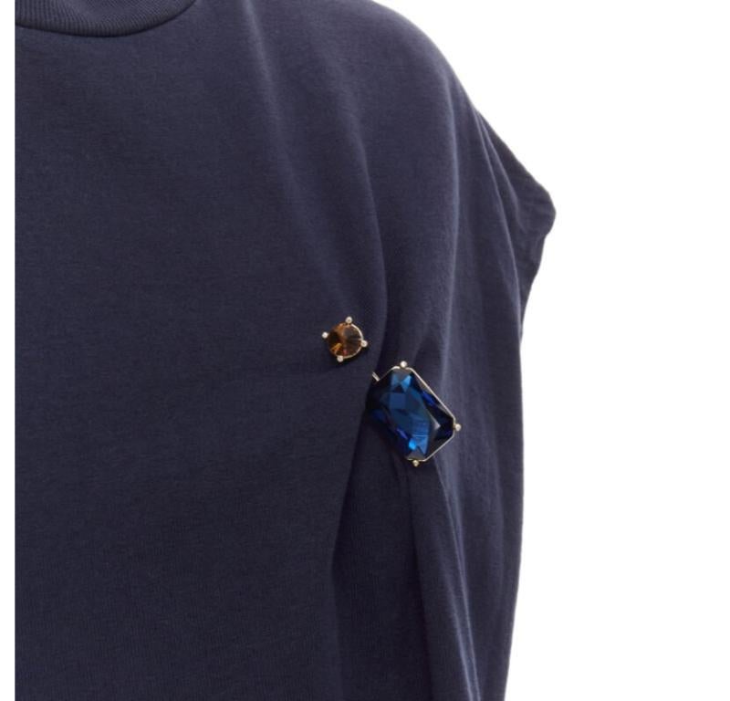 ACNE STUDIOS navy blue cotton jewel pin pinched oversized casual dress XS
Reference: KEDG/A00066
Brand: Acne Studios
Material: Cotton
Color: Navy
Pattern: Solid
Extra Details: Blue and yellow rhinestone pin creates a pinched effect on chest. Heavy