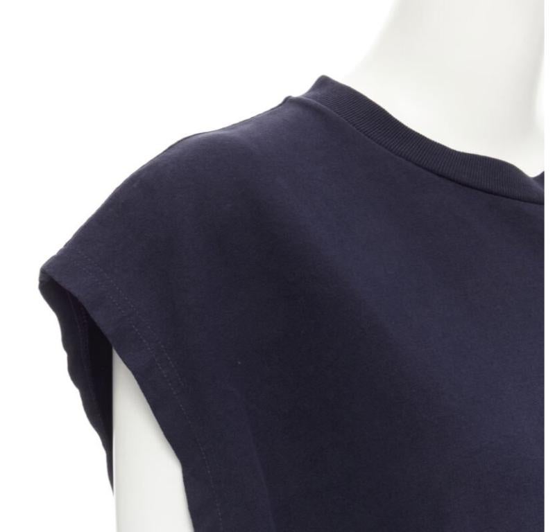 ACNE STUDIOS navy blue cotton jewel pin pinched oversized casual dress XS For Sale 2