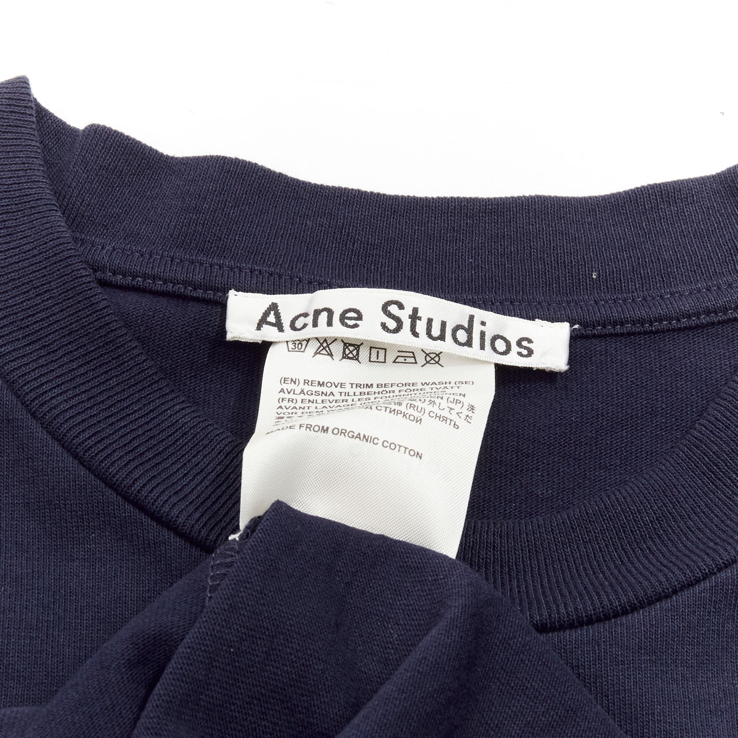 ACNE STUDIOS navy blue cotton jewel pin pinched oversized casual dress XS For Sale 2