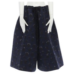 ACNE STUDIOS navy blue spot wool dropped crotch flared culotte pants FR36 S
