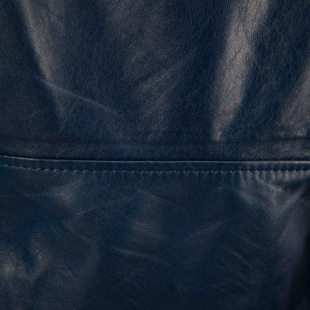 Giacca da motociclista con cintura in pelle di Acne Studios Navy Taglia XXS In condizioni buone in vendita a London, GB