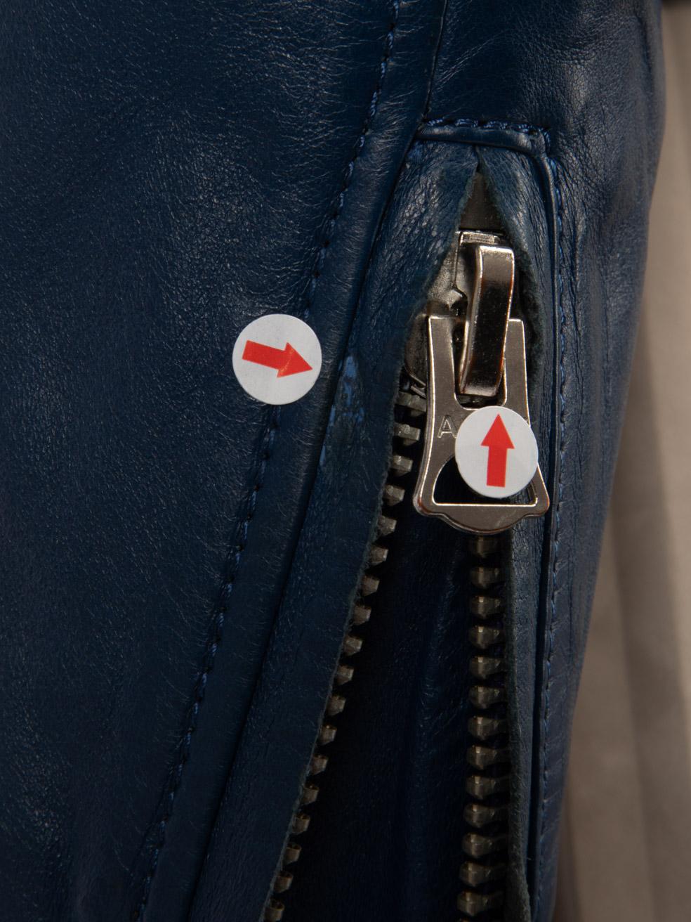 Donna Giacca da motociclista con cintura in pelle di Acne Studios Navy Taglia XXS in vendita