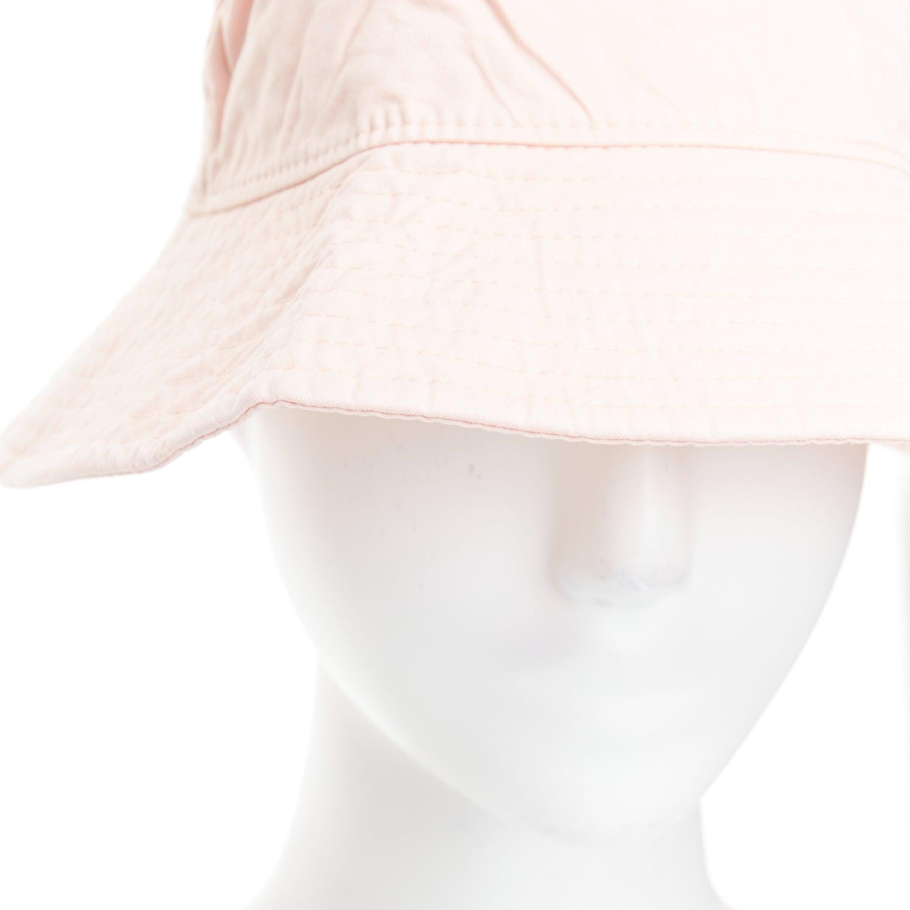 ACNE STUDIOS Pansy Face pink cotton orange smiley bucket hat 59cm For Sale 2