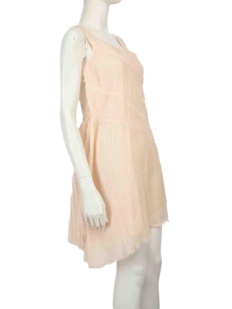 CONDITION is Very good. Minimal wear to dress is evident. Minimal discolouration on the lining hem on this used Acne Studios designer resale item.
 
 
 
 Details
 
 
 Peach
 
 Polyester
 
 Dress
 
 Pleated
 
 Sleeveless
 
 Round neck
 
 Stretchy
 
