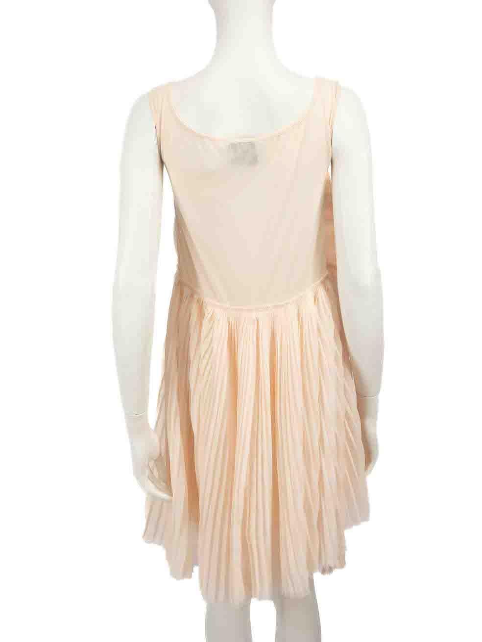 Acne Studios Peach Pleated Sleeveless Dress Size S In Excellent Condition For Sale In London, GB