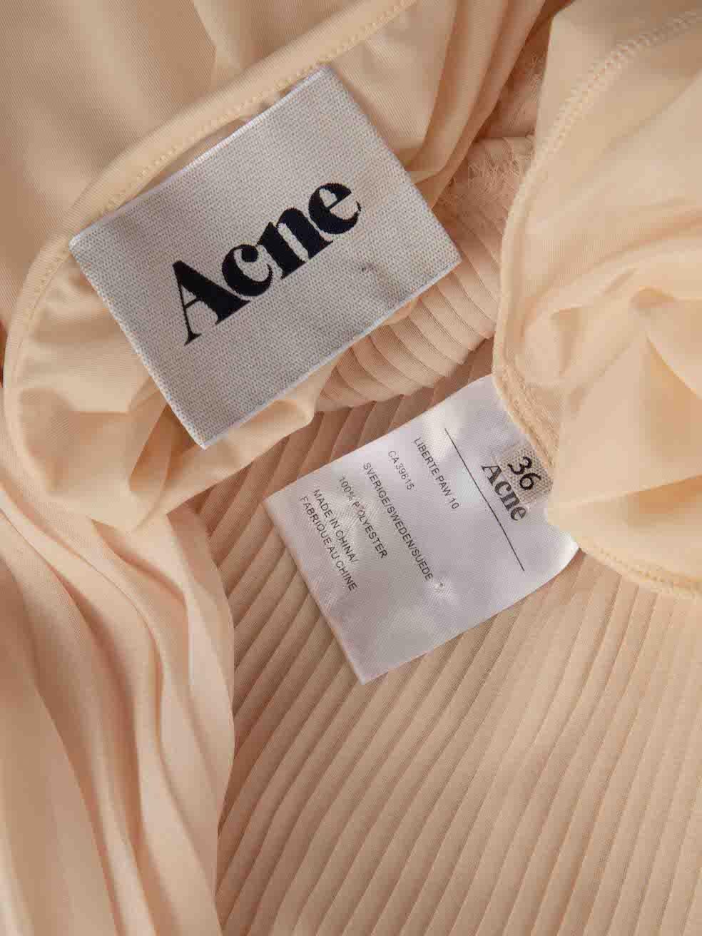 Acne Studios Pfirsichfarbenes plissiertes ärmelloses Kleid Größe S im Angebot 1