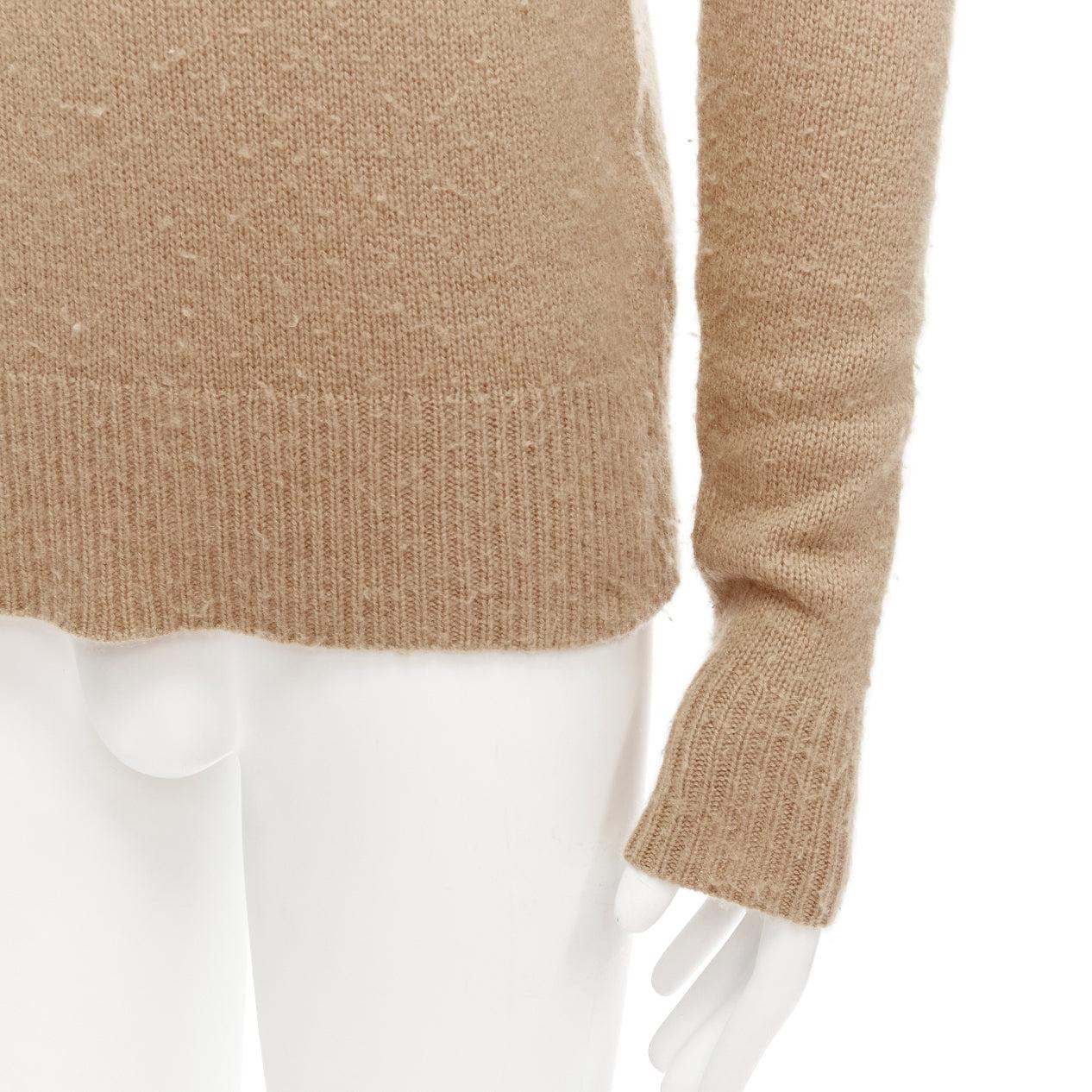 ACNE STUDIOS Peele beige wool cashmere brushed crew neck sweater S For Sale 2