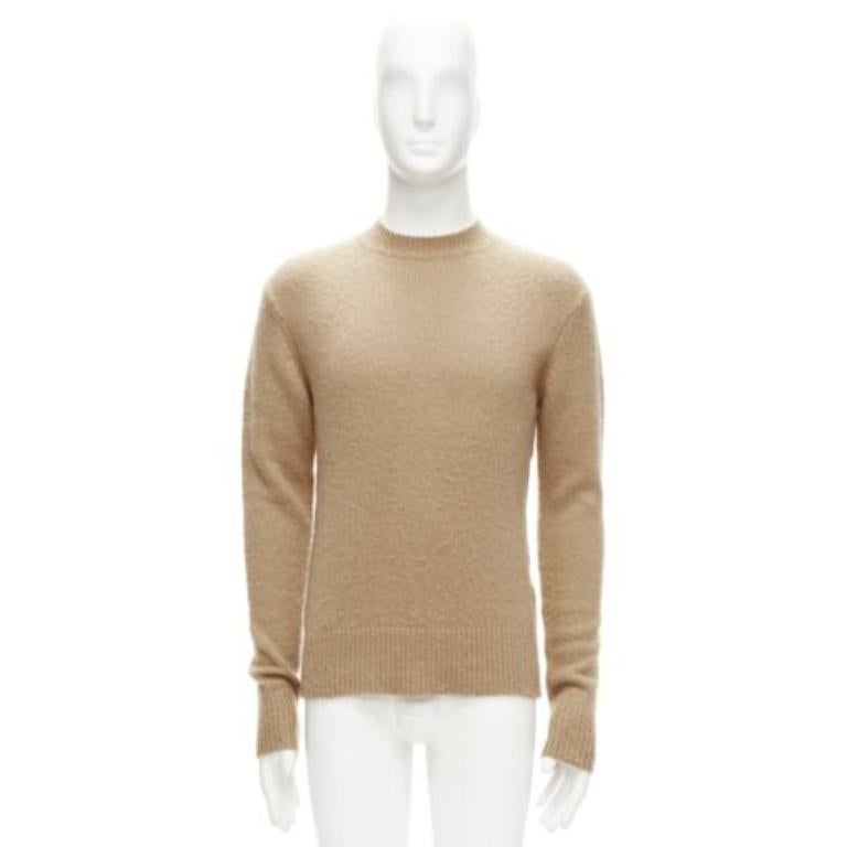 ACNE STUDIOS Peele beige wool cashmere brushed crew neck sweater S For Sale 4