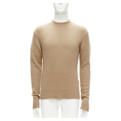 Pull col ras du cou ACNE STUDIOS Peele beige laine cashmere brossé S
