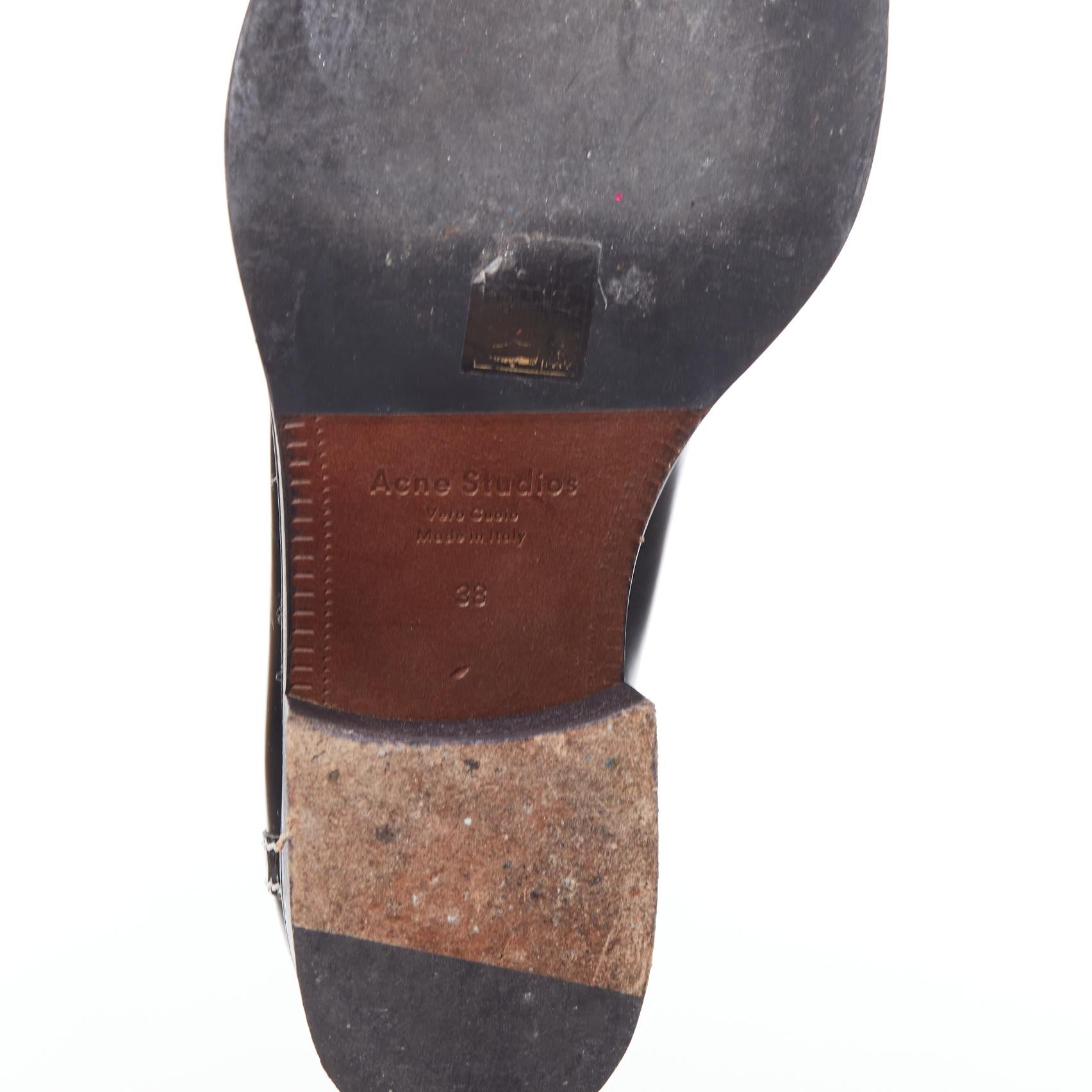 ACNE STUDIOS Mocasines con pespunte negro y hebilla dorada EU38 en venta 5
