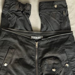 Acne Studios Percilia Shiny Cargo Trousers size 32 Dusty Grey Tech Wear Joggers