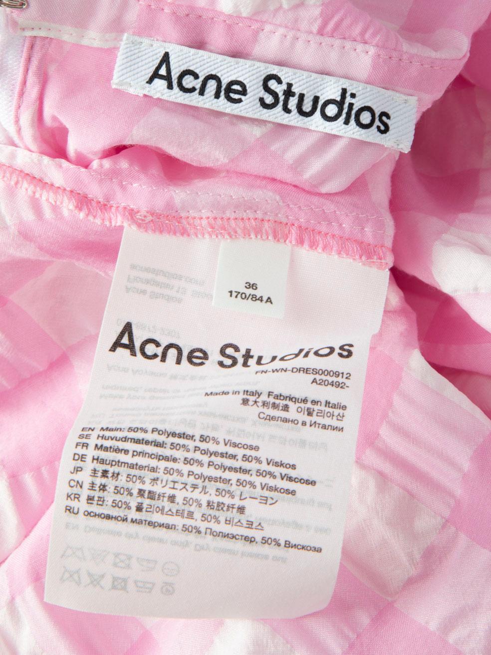 Women's Acne Studios Pink Gingham Halterneck Midi Dress Size S