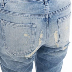 ACNE STUDIOS Pop Trash cotton ripped knees distressed back cropped jeans FR34 XS