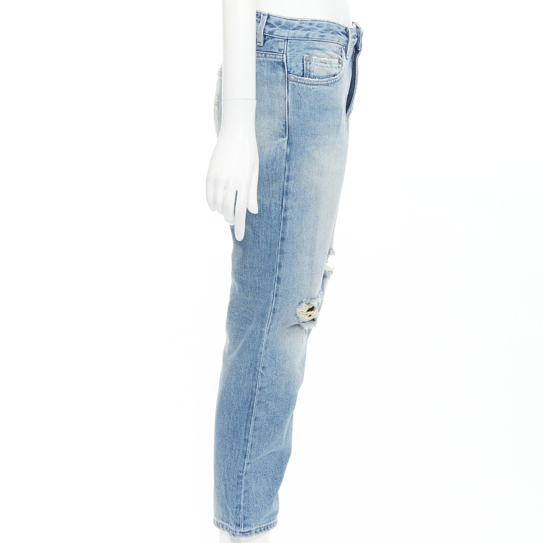 ACNE STUDIOS Pop Trash, jeans strappati in cotone con ginocchia consumate sul retro FR34 XS In condizioni buone in vendita a Hong Kong, NT
