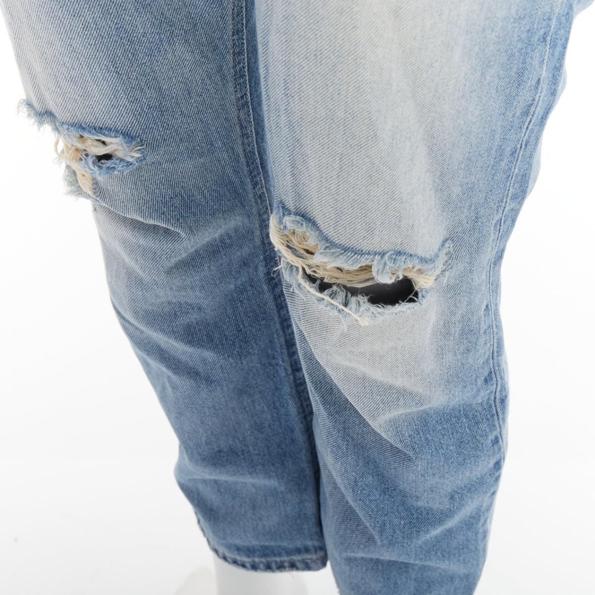 ACNE STUDIOS Pop Trash, jeans strappati in cotone con ginocchia consumate sul retro FR34 XS in vendita 2