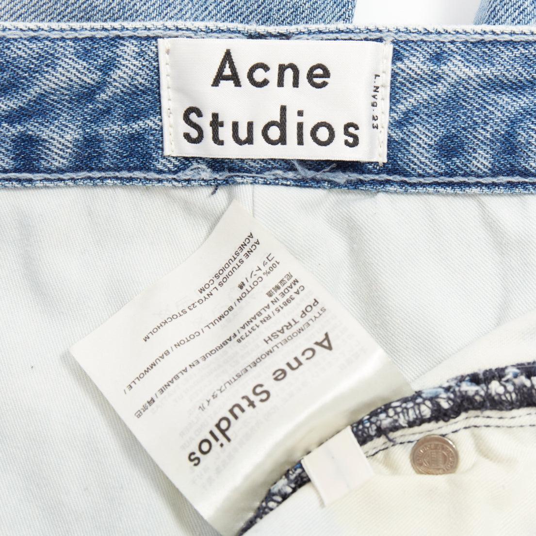 ACNE STUDIOS Pop Trash, jeans strappati in cotone con ginocchia consumate sul retro FR34 XS in vendita 3