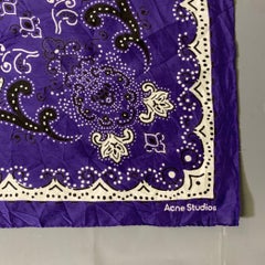 ACNE STUDIOS Purple Black & White Paisley Cotton Silk Scarves