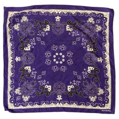 ACNE STUDIOS Purple Black & White Paisley Cotton Silk Scarves