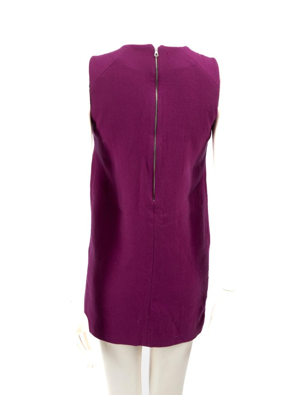 Acne Studios Lila Wolle Crew Neck Minikleid Größe S (Violett) im Angebot