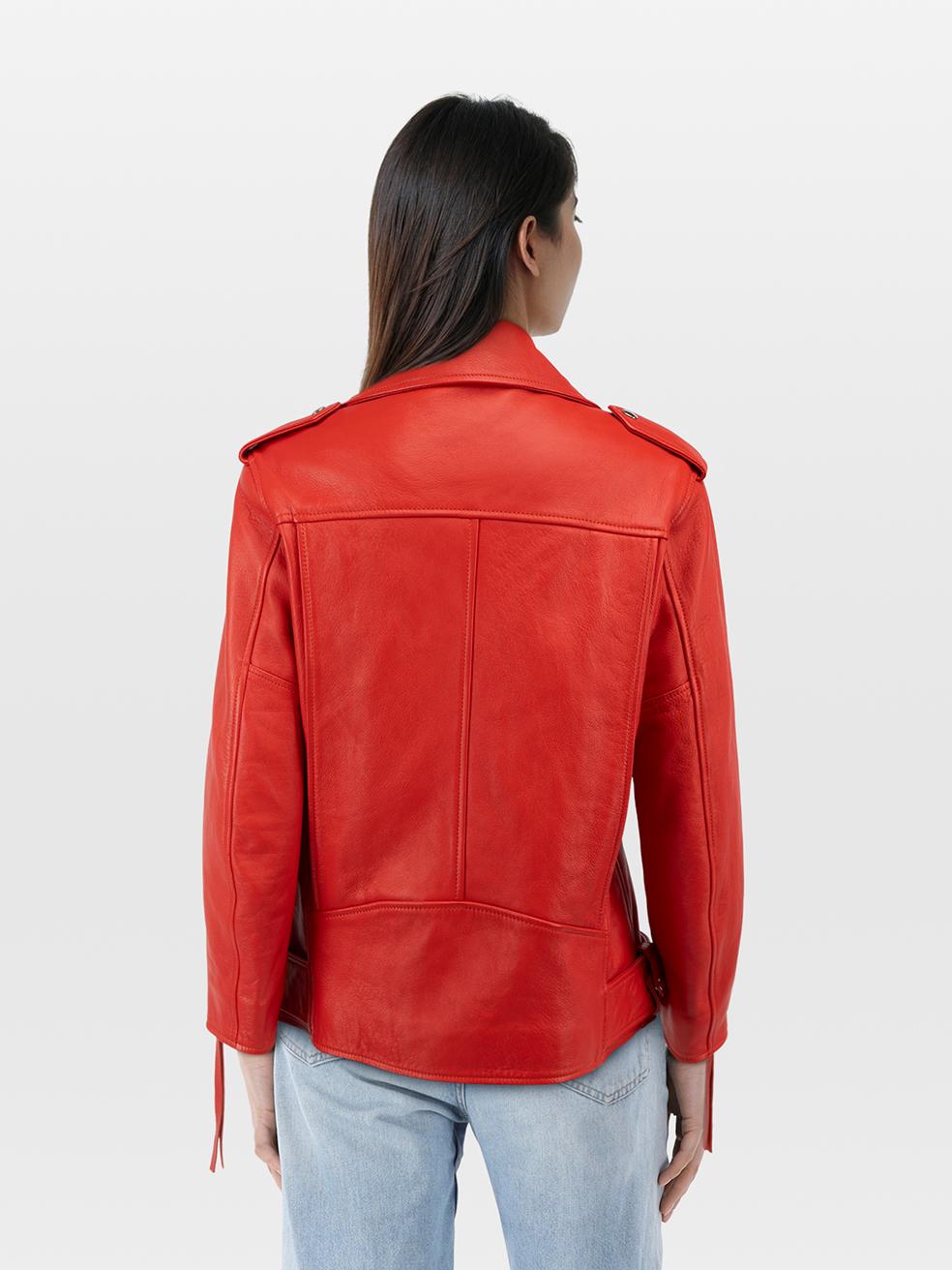 CONDITION is Very¬†good. Minimal wear to the jacket is evident. Pealing to the leather on the lower back left. Mark on the upper back and under the right armpit on the lining on this used Acne Studios designer resale item. Mark may need gentle hand