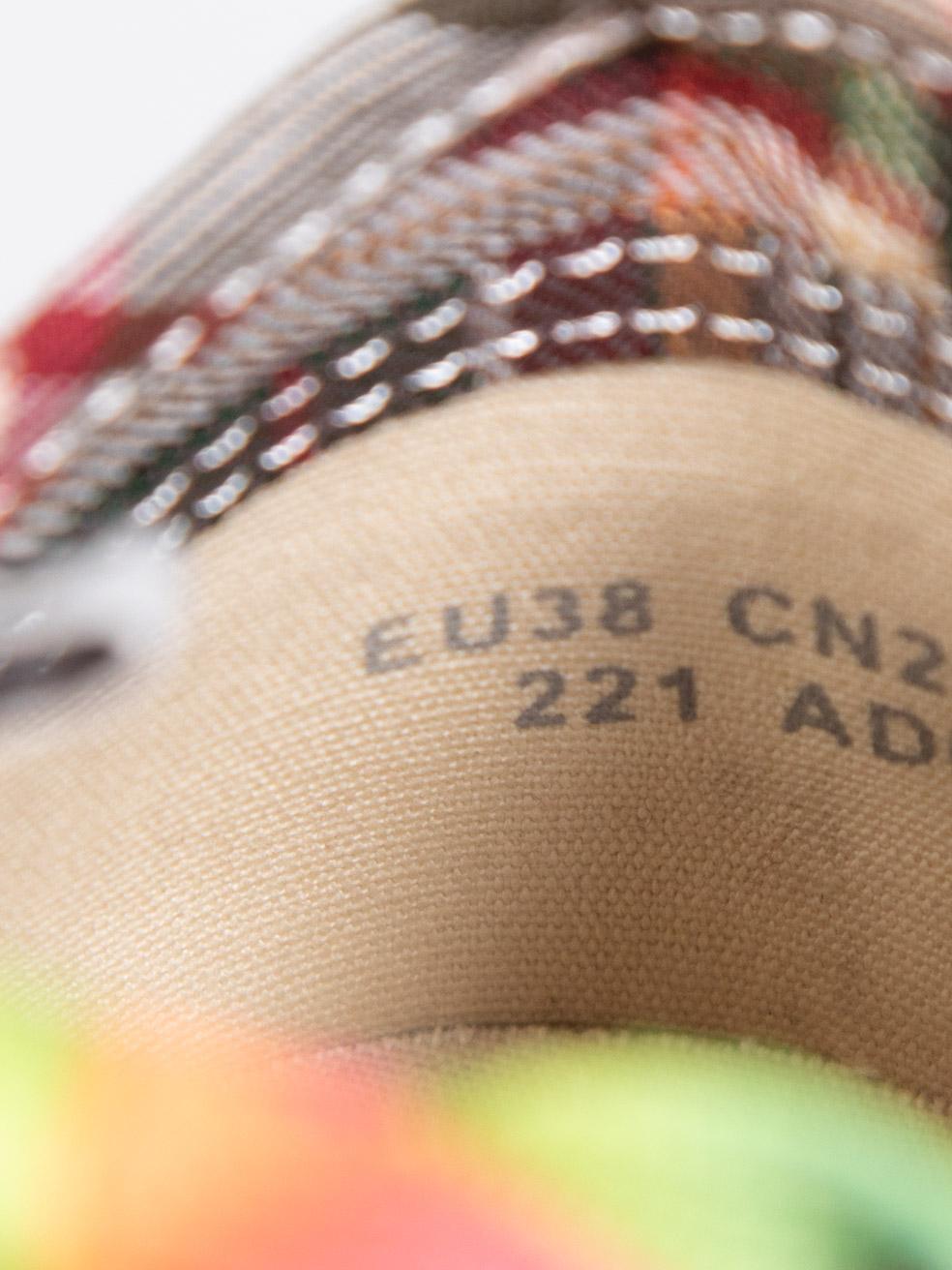 Acne Studios Red Tartan Distressed Trainers Size EU 38 For Sale 1