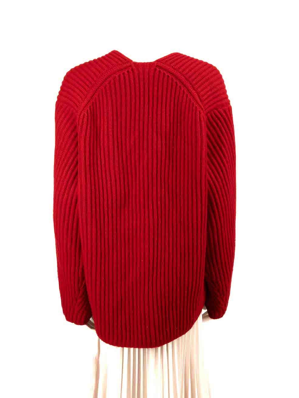 Acne Studios Red Wool Knit Jumper Size M In Good Condition For Sale In London, GB