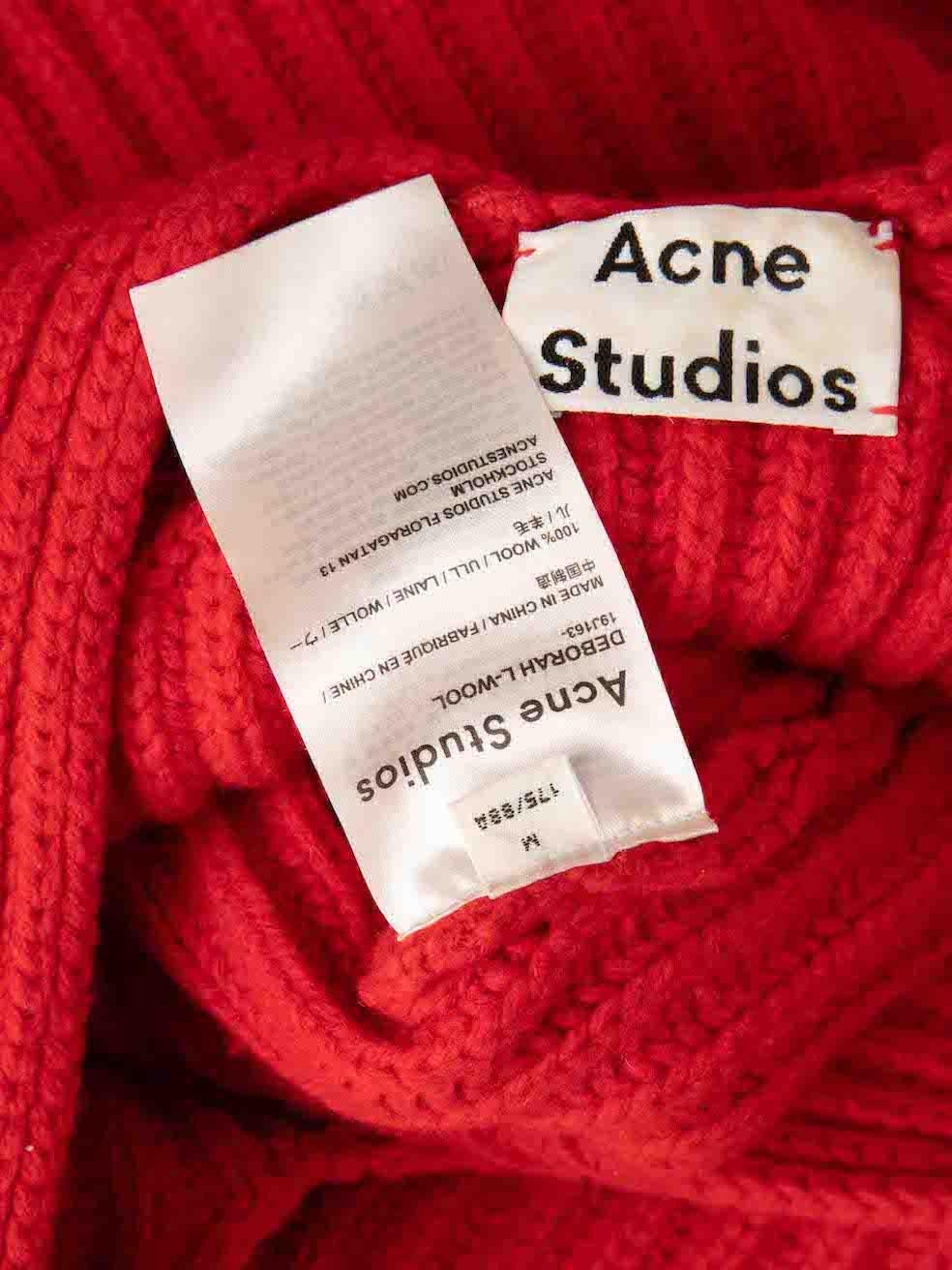 Acne Studios Red Wool Knit Jumper Size M For Sale 1