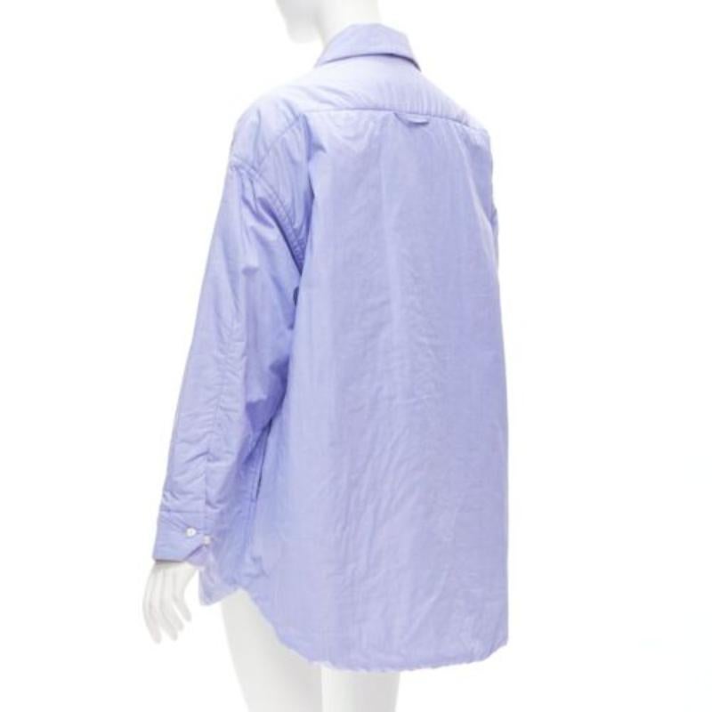 ACNE STUDIOS Camisa oversize acolchada a rayas azul gris reversible FR34 XS en venta 5