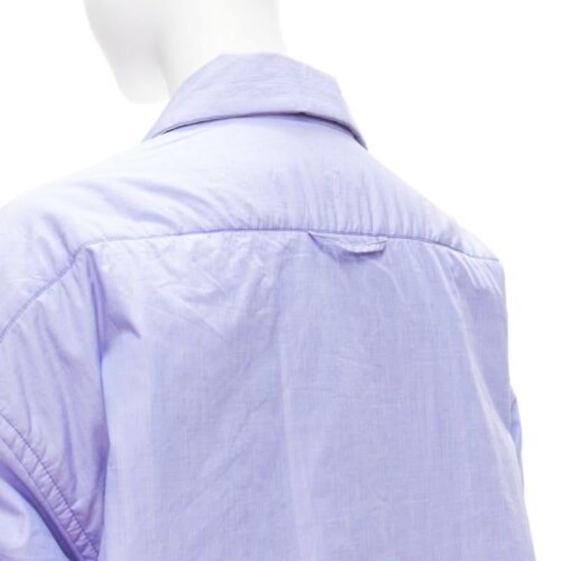ACNE STUDIOS Camisa oversize acolchada a rayas azul gris reversible FR34 XS en venta 7
