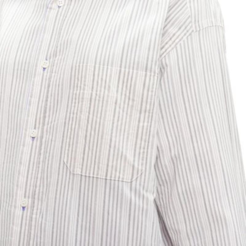 ACNE STUDIOS Camisa oversize acolchada a rayas azul gris reversible FR34 XS en venta 8
